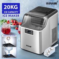 20kg Ice Maker Machine Clear Cube Making Countertop Home Commercial 2 Water Filling Methods Stainless Steel Maxkon