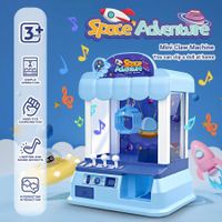 Mini Toy Claw Machine Arcade Grabber Carnival Candy Gaming Fair Party Birthday Xmas LED Light Animation Blue