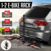 2 E Bike Rack Electric Bicycle Carrier Hitch Rear Platform for Car SUV Foldable 2 Inch Hitch Receiver Steel 100Kg