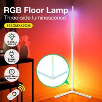 RGB LED Floor Lamp Corner Light Standing Lighting Remote Control for Living Room Bedroom 158CM White