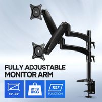Dual Monitor stand arm LCD TV Desk Mount Display VESA Holder Computer Screen Riser Adjustable Bracket Gas Spring