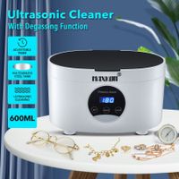 Ultrasonic Jewellery Cleaner Silver Degassing Cleaning Machine for Rings Watches Dentures Glasses Razors 600ml MAXKON