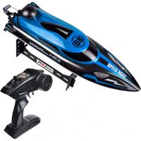 2.4Ghz RC Boat, 25 KM/H High Speed Remote Control Boat for Adults and Kids, for Lakes and Pools, Low Battery Alarm(Blue)
