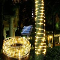 12M Solar Rope Light 100 Copper Fairy String Tube TREE TENT CAMP Party Garden Yard Home Wedding Christmas Halloween Holiday Decoration Lighting WARM WHITE