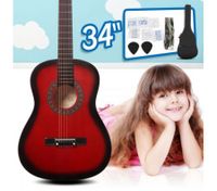 34" Kids Steel String Acoustic Guitar Pack (red)