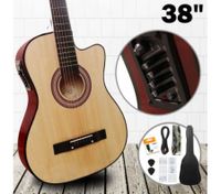 38" Steel String Cutaway Acoustic Electric Guitar Pack (Natural)