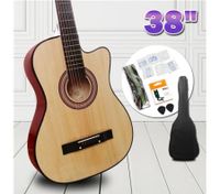 38" Beginners Steel String Cutaway Acoustic Guitar Pack (Natural)