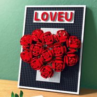 848pcs DIY rose photo frame building blocks assembled small particle building blocks rose home decoration holiday gift