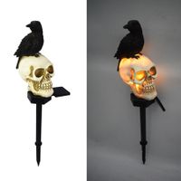 Halloween Outdoor Light Skeleton Ghost Horror Solar LED Light Outdoor Party Decoration Balcony Lamp Garden Decoration(2 Pack)