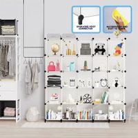 25 Cube Storage Shelves DIY Bookshelf Cabinet Display Shelf Toy White Closet Wardrobe Organizer Shelving Unit Plastic