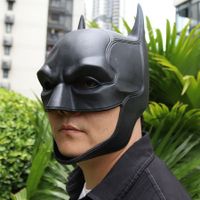 Soft Latex Superhero Batman Mask Arkham City The Dark Knight Man Cosplay Props for Halloween Party Black