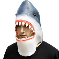 Animal Fish Costume Mask Novelty Mask for Halloween Masquerade Party Latex (Shark)