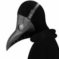 Plague Doctor Mask PU in Pelle a Naso Lungo Bird Beak Steampunk Halloween Cosplay Party Puntelli Costume