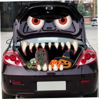 2022 Halloween Home Party Car Decorations Kit, Halloween Car Decorations,  Halloween Outdoor Decorations for Car Archway Garage (red)