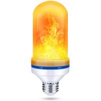 Halloween Decorations LED Flame Light Bulbs,4 Modes Fire Light Bulbs,E26 Base Flame Bulb with Upside Down Effect,Christmas,Party,Indoor and Outdoor Home Decoration(Yellow, 1 PCS)
