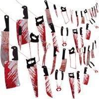 4 Sets Bloody Garland Banner - Halloween Zombie Vampire Party Decorations Supplies