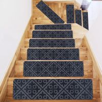 Non-Slip Carpet Stair TreadsSafety Rug Slip Resistant Indoor Runner Reusable Adhesive 76cm*20.3cm Col Gray