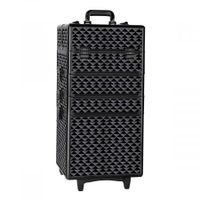 4 in 1 Portable Beauty Make up Cosmetic Trolley Case - Diamond Black