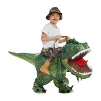 Inflatable Dinosaur Costume T Rex Air Blow up Funny Halloween Party Costume for Kids Age 5+ (100-125cm)
