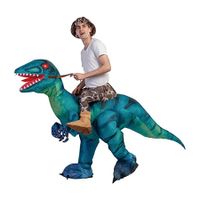 Inflatable Costume for Adults, Halloween Costumes Blue Dinosaur Rider, Blow Up Costume Unisex Godzilla Toy