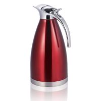 Thermal Carafe Stainless Steel Coffee Teapot Double Wall Vacuum Insulated Hot Water Bottle (2L-Red)