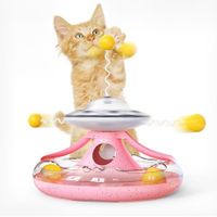 Cats Turntable Toy Slow Feeder Funny Cats Ball Circle Tracks Pet Food Dispenser Puzzle Interactive Toys
