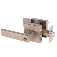 Satin Nickel Halifax Door Handle Lever with Modern Contemporary Slim Square Design for Home Hallway or Closet Passage