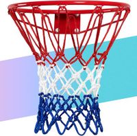 Basketball Net Outdoor,Upgrade Thick Professional Basketball Net Replacement Heavy Duty,All Weather Anti Whip Color Never Fade - 12 Loops (Red White Blue)