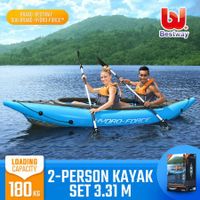 Bestway Kayak Inflatable Raft 2 Person Canoe Blow Up Boat Sea River Touring Fishing Adventure 331cm