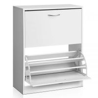 2 Door Shoe Cabinet - White