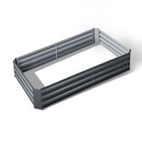 Galvanised Raised Garden Bed - 150 x 90 x 30cm - Aluminium Grey