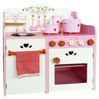 Children Wooden Kitchen Play Set - Pink