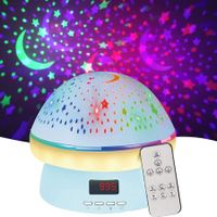 Remote Control and Timer Design Starry Sky Rotating Star Projector Night Light,16 Colorful Projector Light Dimmable LED Bedside Lamp,Glow in The Dark Stars Moon,Kids Room Decor (Blue)