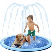 Non-Slip Sprinkler Pad, 150CM Shallow Pool for Kids and Dogs
