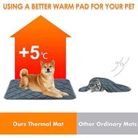 115X72cm Self Warming Pet Mat Thermal Dog Crate Pad for Indoor Outdoor Pets Washable Anti-Slip Kennel Mat for XL Dogs   Grey