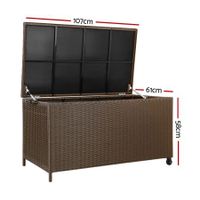 Wicker Outdoor Storage Box with 320 Litres of Storage Space - Dark Brown