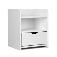Bedside Table Drawer with 15mm Thick Board - White