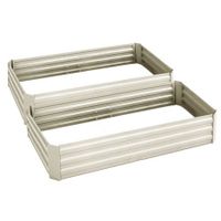 Galvanised Raised Garden Bed - 150x90x30cm - Aluminium Cream