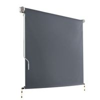 1.8m x 2.5m Retractable Roll Down Awning - Grey
