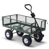 Mesh Garden Steel Cart Holds Up to 360kg Load - Green