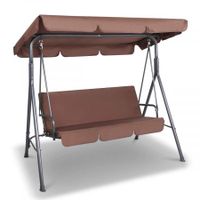 3 Seater Outdoor Canopy Swing Chair - Coffee