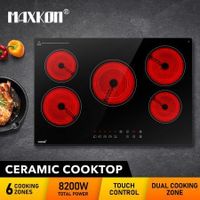 Ceramic Cooktop Stove Electric Cooker Hob Glass Top 5 Burners 6 Zones Touch Control Built In Maxkon