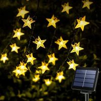 12M 100LED Star String Lights 8 Modes Solar Powered Twinkle Fairy Lights Outdoor, Gardens, Lawn Patio, Landscape, Christmas, Warm White