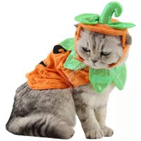 Pet Pumpkin Costume for Cats and Small Dogs Party Halloween Cosplay