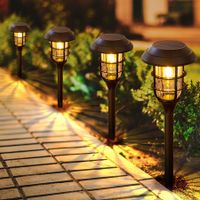 Solar Pathway Lights Outdoor,2 Pack Bright Outdoor Solar Lights, IP65 Waterproof Solar Garden Lights Auto On/Off