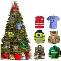 6 Uniforms Ornament Firefighter  Christmas Tree Pendant Hanging Tree Decor Restaurant Christmas Decoration