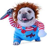 Deadly Doll Dog Costumes,Cute Pet Cosplay Funny Costume Clothes for Puppy Medium Large Dogs Halloween Dress-up Party (SizeL)