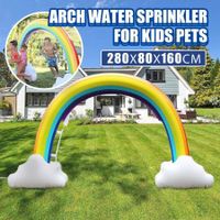 Water Sprinkler Play Toy Inflatable Pool Beach Float Game Centre Outdoor Lawn Garden Spray Squirter Large Rainbow Arch for Kids Pets 160cm Tall