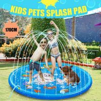 Water Play Mat Toy Sprinkler Pool Beach Dog Game Centre Splash Spray Pad Outdoor Lawn Garden Backyard 170cm for Children Pets