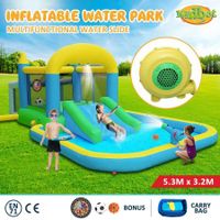 Inflatable Water Park World Jumping Castle Trampoline Toy Bouncer Slide Pool Splash Game Blow Up Outdoor Play